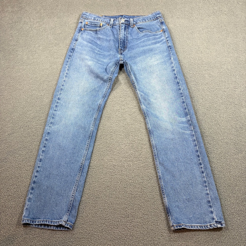 Levi's Jeans Mens 31x30 Blue 505 Regular Fit Straight Leg Denim Pants 8611